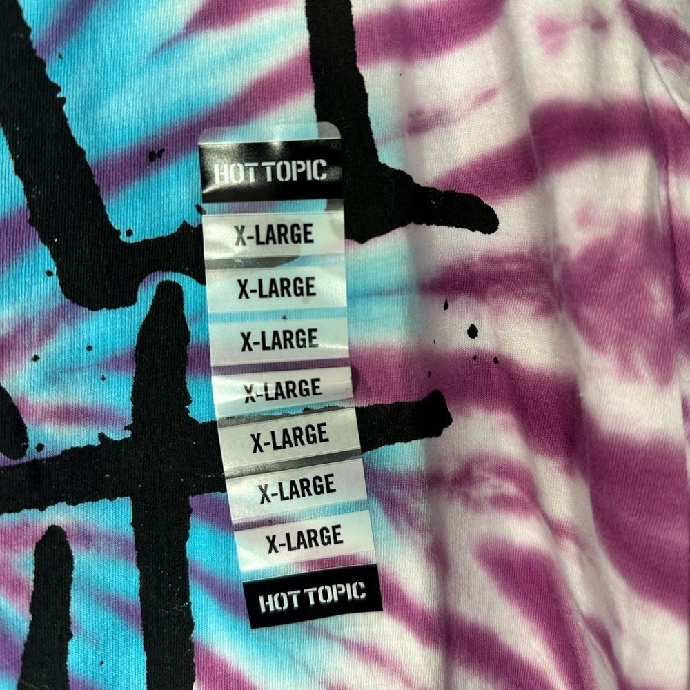 Fall Out Boy Juniors Purple & Blue Tie-Dye T-Shirt NWT XL - Picture 2 of 4